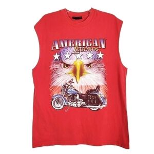 VTG American Legends eagle motorcycle sleeveless tank 4th of july fourth